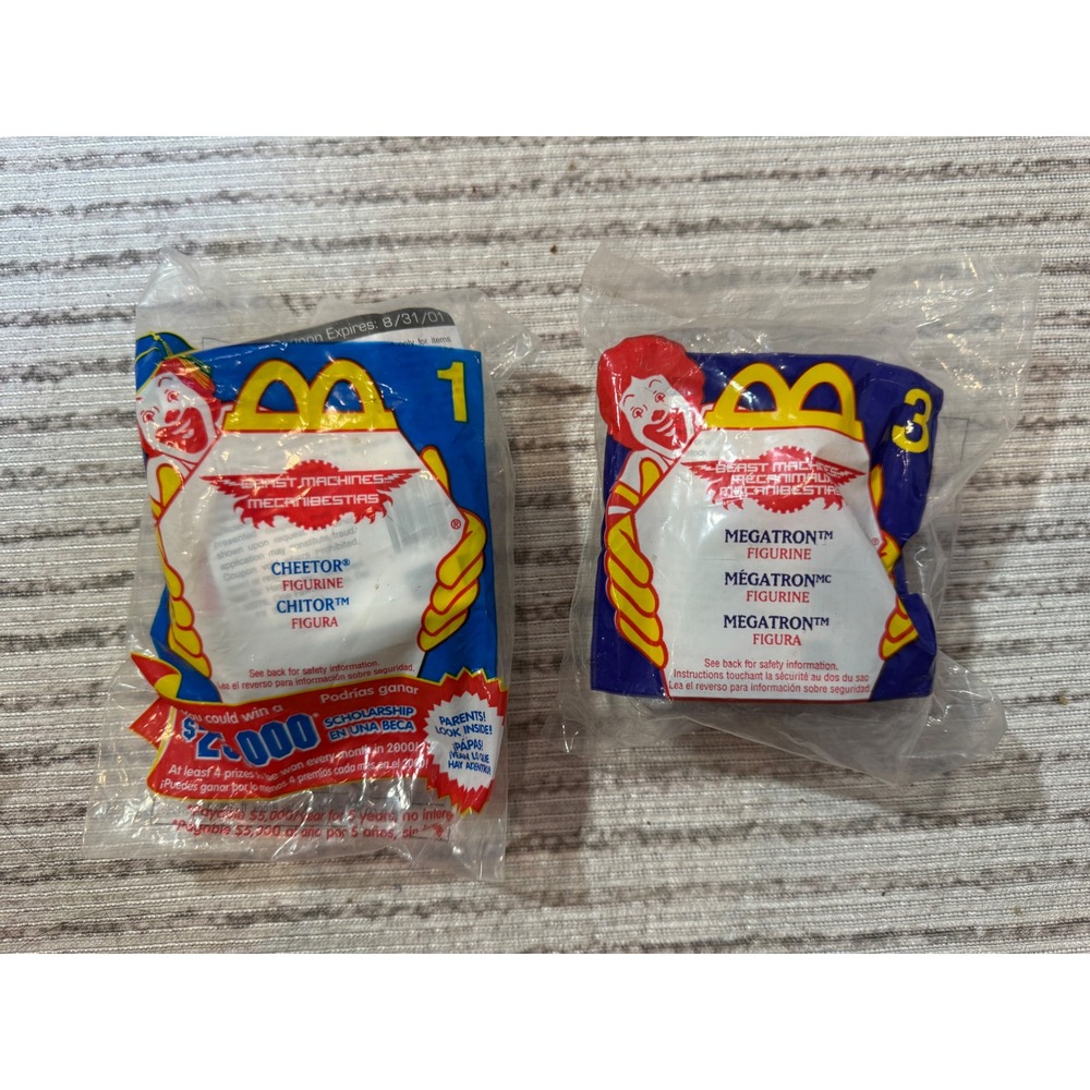 McDonalds Beast Machines Transformers Happy Meal Toy Lot Cheetor 1 Megatron 3